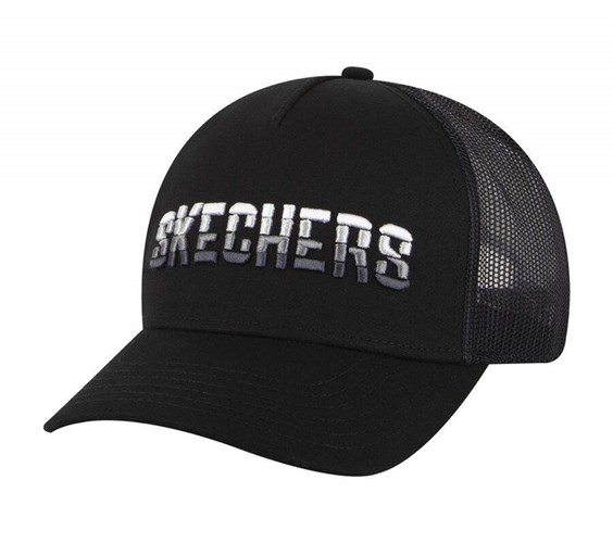 Chlapecké Klobouky Skechers Textured Logo Trucker Černé | TUZMJPK-16