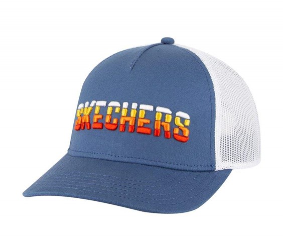 Chlapecké Klobouky Skechers Textured Logo Trucker Blankyt Bílé | YWIAROG-26