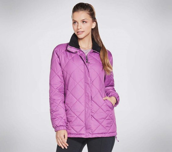 Dámské Bundy Skechers GOwalk Journey Puffer Levandule | KDUEJGI-50