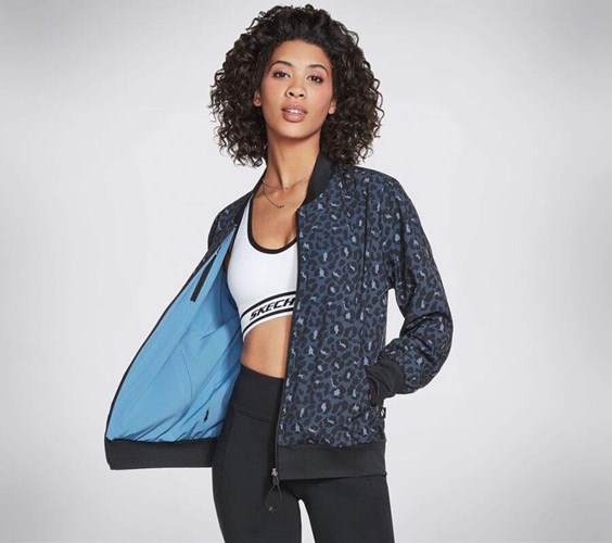 Dámské Bundy Skechers Midnight Leopard Rev Bomber Leopard | IABWGJM-43