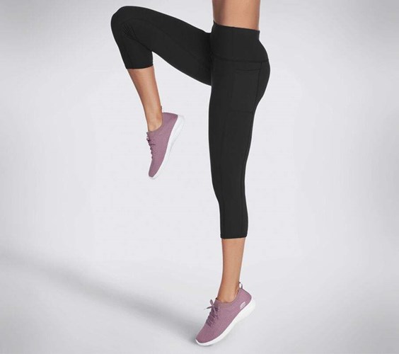 Dámské Legíny Skechers The GO WALK HW Mid Černé | SHWIDNQ-53